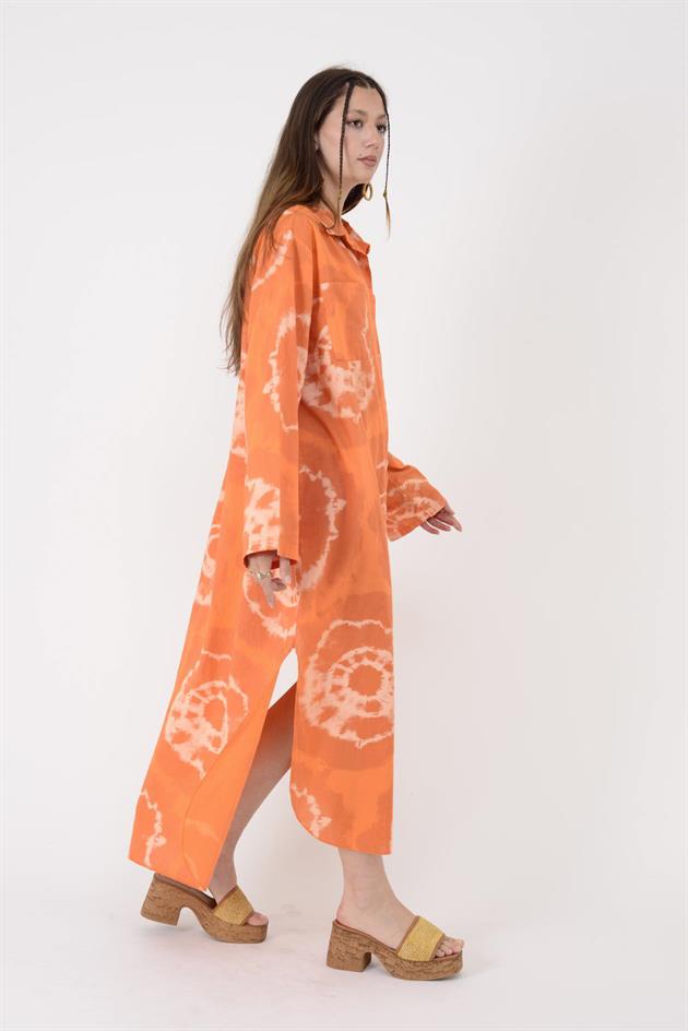 0166 BATİK DESEN GÖMLEK ELBİSE