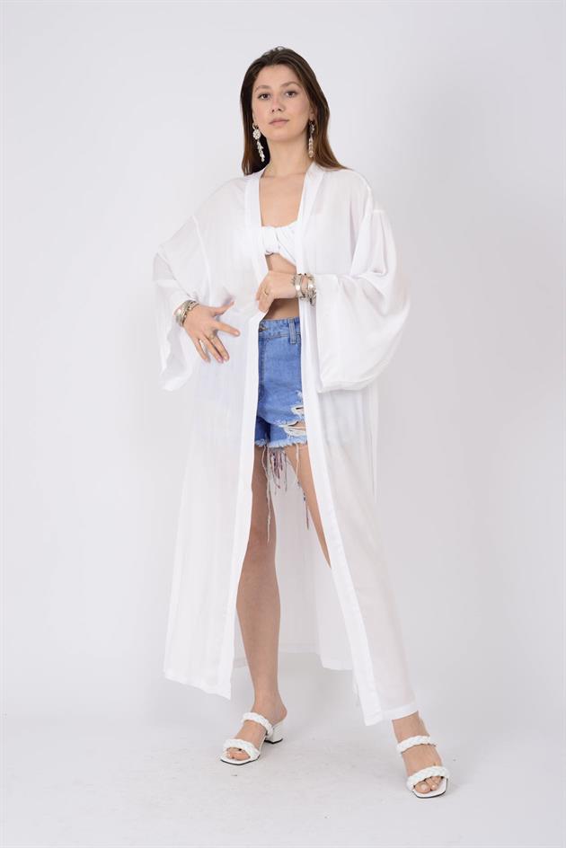 0583 PARROT PAPAĞAN DETAYLI KİMONO