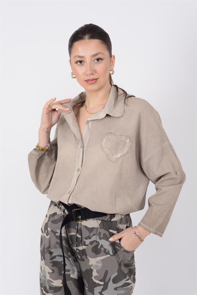 05972 LOVE KALP DETAYLI GÖMLEK