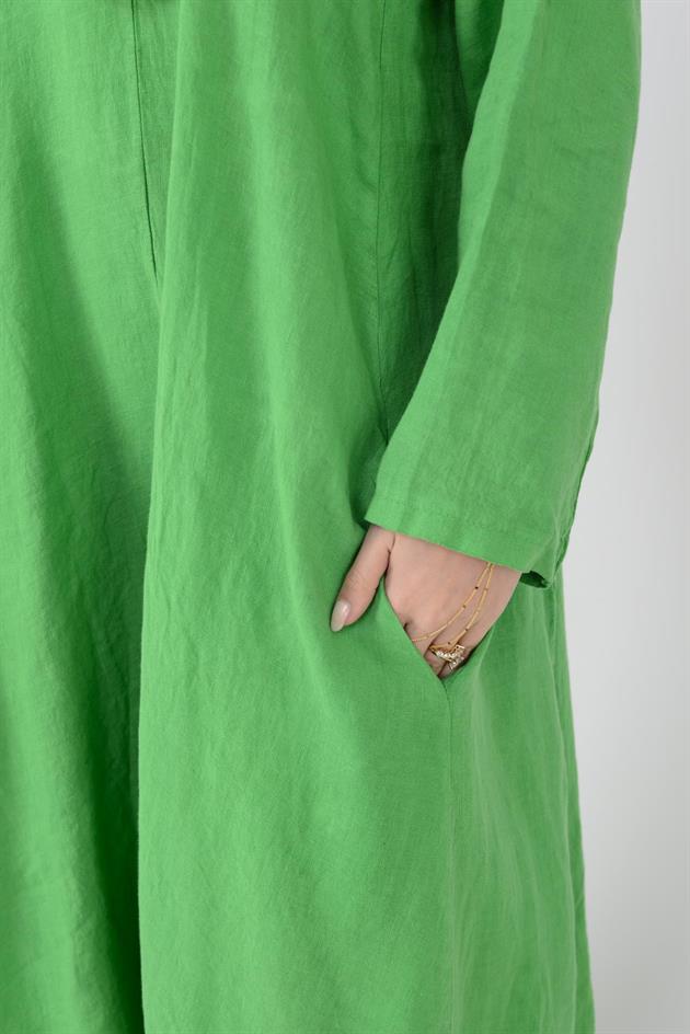 102181 LADİ KETEN ELBİSE