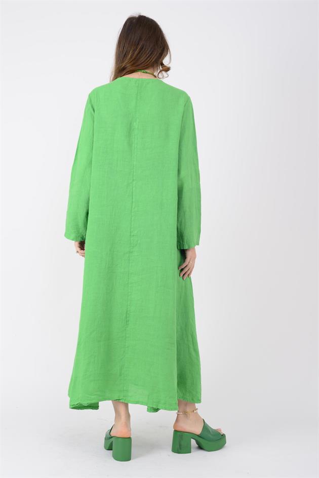 102181 LADİ KETEN ELBİSE