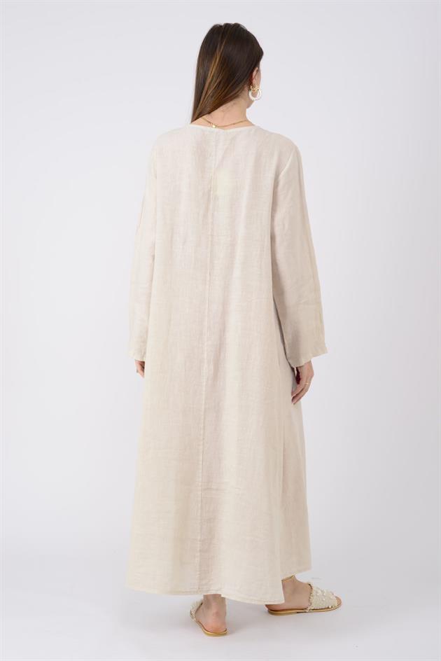 102181 LADİ KETEN ELBİSE