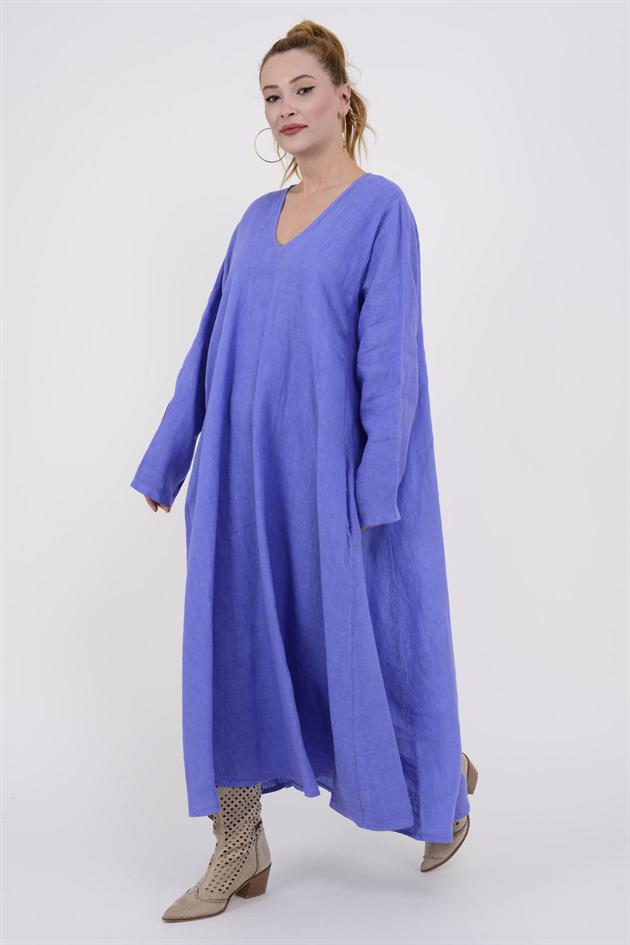 102181 LADİ KETEN ELBİSE