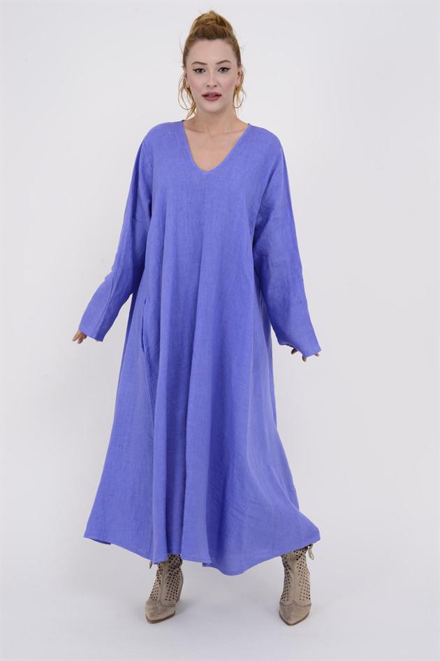 102181 LADİ KETEN ELBİSE