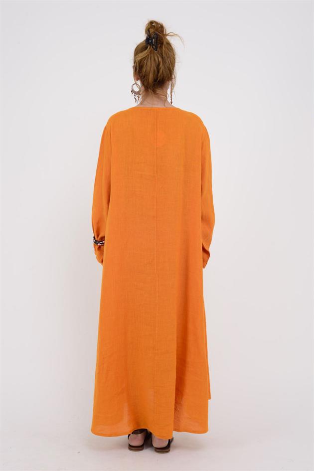 102181 LADİ KETEN ELBİSE