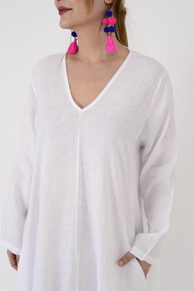 102181 LADİ KETEN ELBİSE