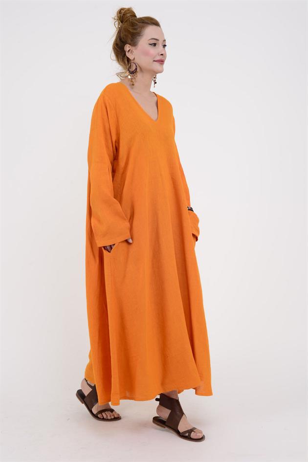 102181 LADİ KETEN ELBİSE