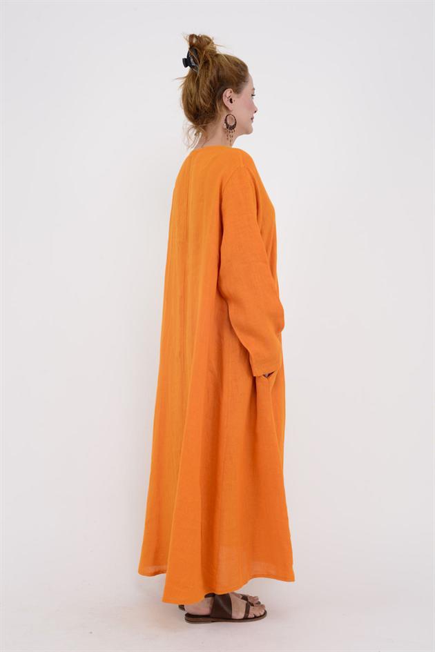 102181 LADİ KETEN ELBİSE