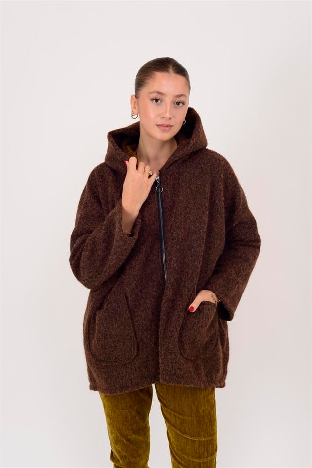 10299-22 KAPÜŞON DETAYLI KEÇE KABAN