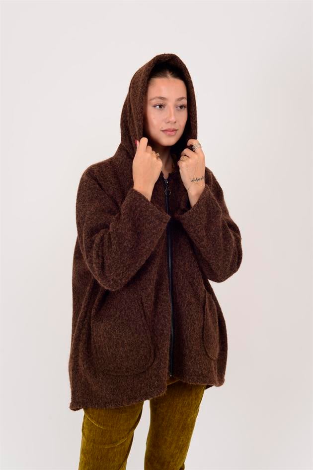 10299-22 KAPÜŞON DETAYLI KEÇE KABAN