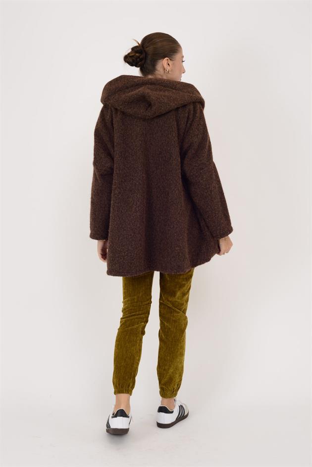 10299-22 KAPÜŞON DETAYLI KEÇE KABAN