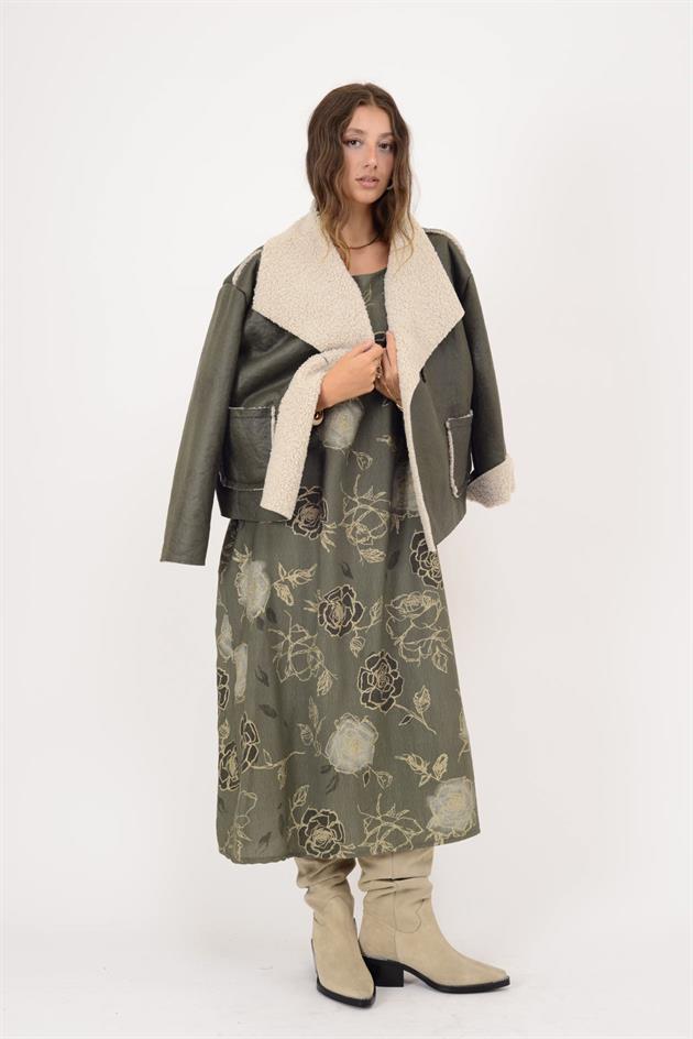 10584 LOVA SİM DETAYLI ELBİSE