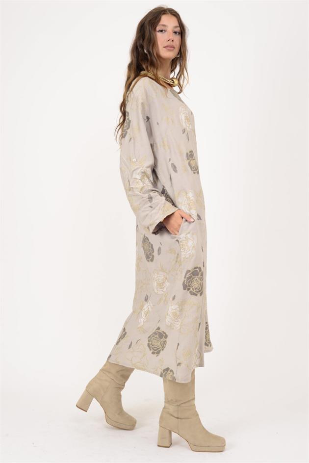 10584 LOVA SİM DETAYLI ELBİSE