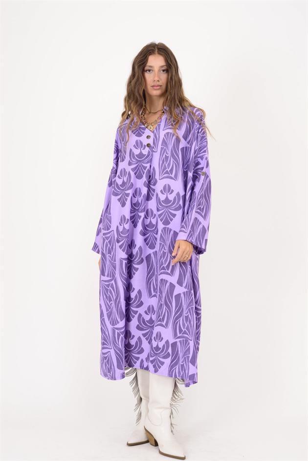 10858 LOVA PAYET DETAYLI ELBİSE