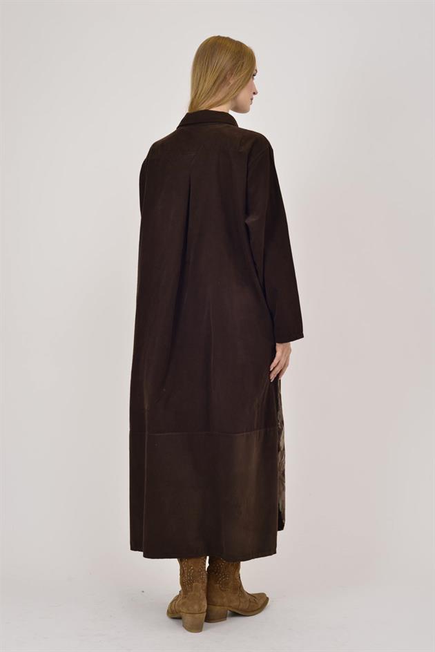 10974 LOVA ÇİÇEK DESENLİ FİTİLLİ GÖMLEK ELBİSE