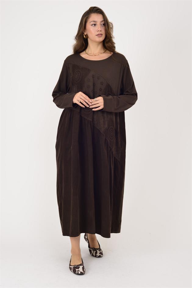 11081 LOVA FİSTO DETAYLI ELBİSE