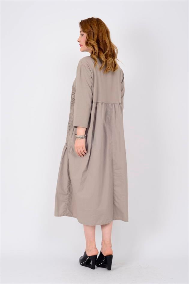 11081 LOVA FİSTO DETAYLI ELBİSE