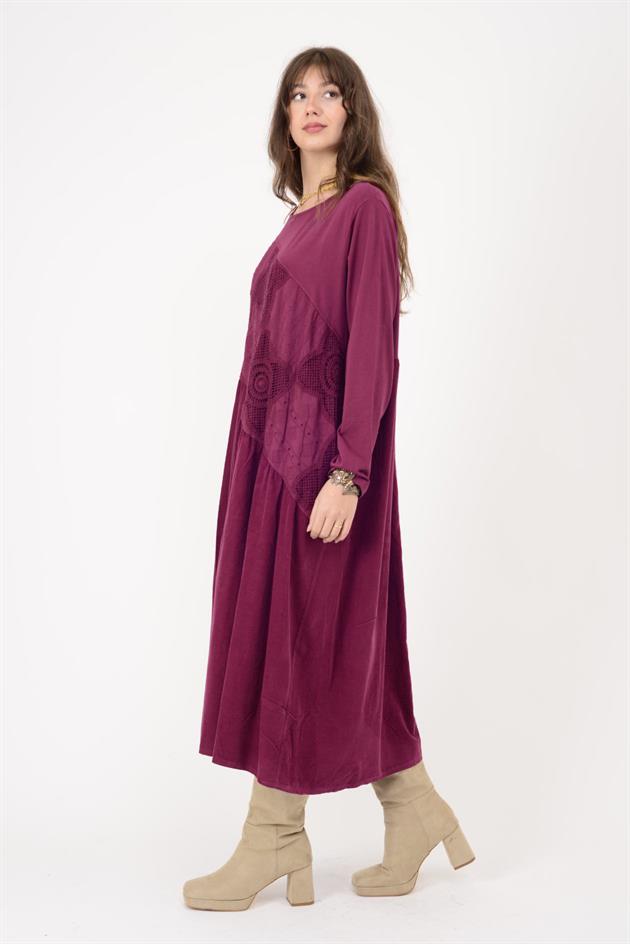 11081 LOVA FİSTO DETAYLI ELBİSE