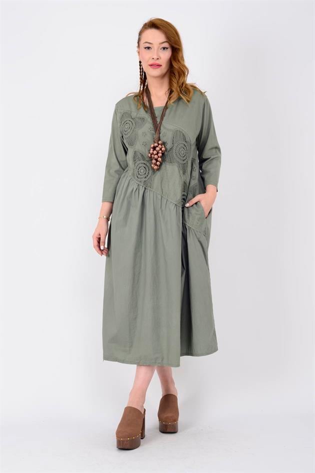 11081 LOVA FİSTO DETAYLI ELBİSE