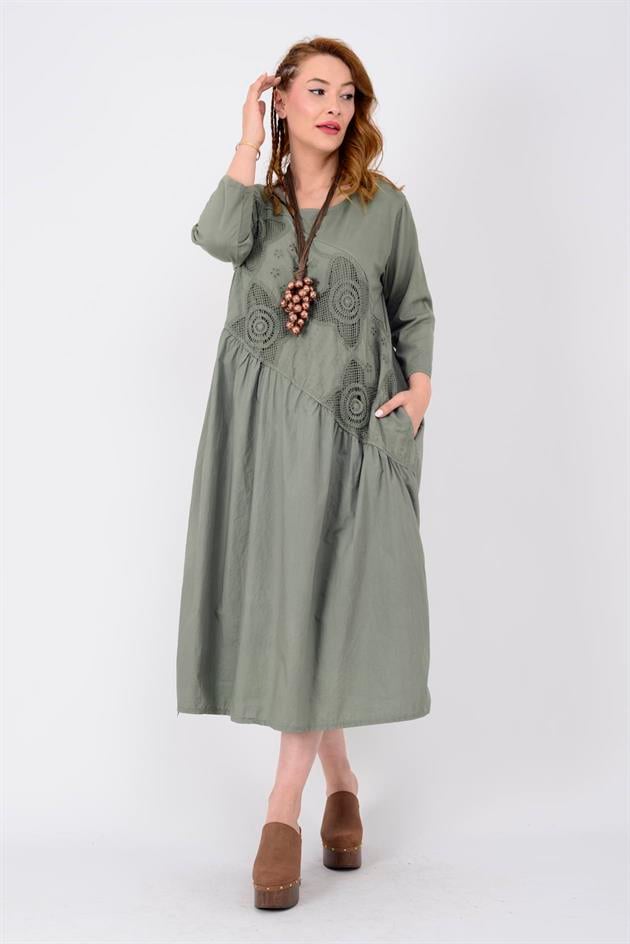 11081 LOVA FİSTO DETAYLI ELBİSE