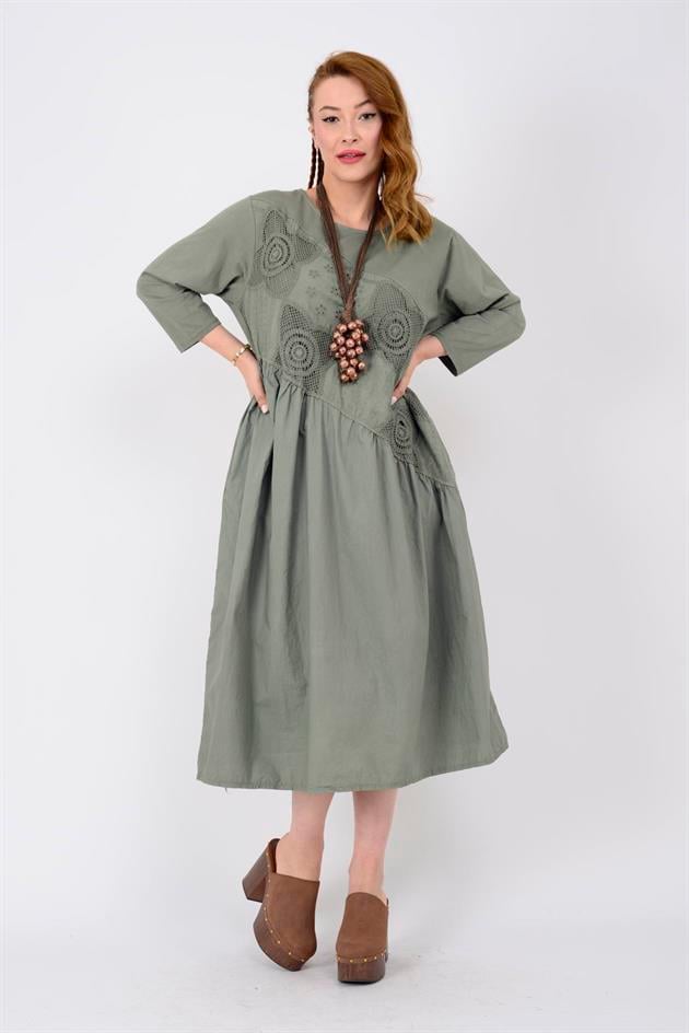 11081 LOVA FİSTO DETAYLI ELBİSE