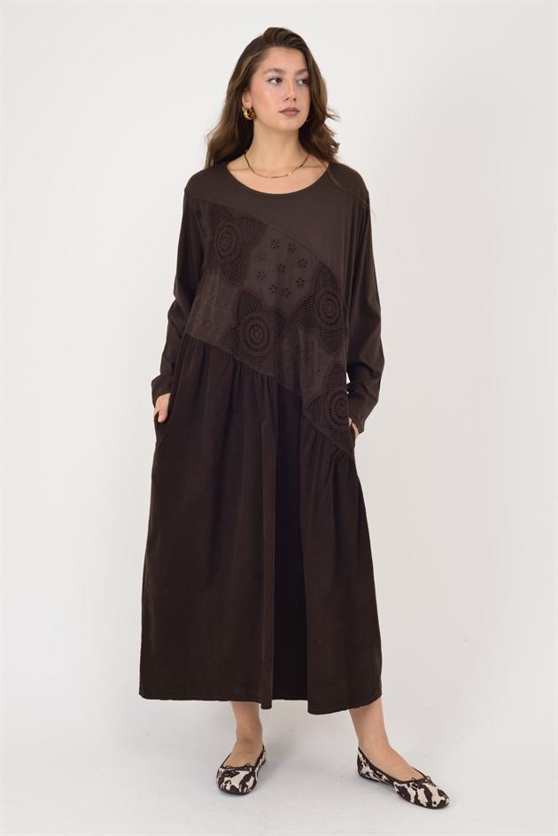 11081 LOVA FİSTO DETAYLI ELBİSE