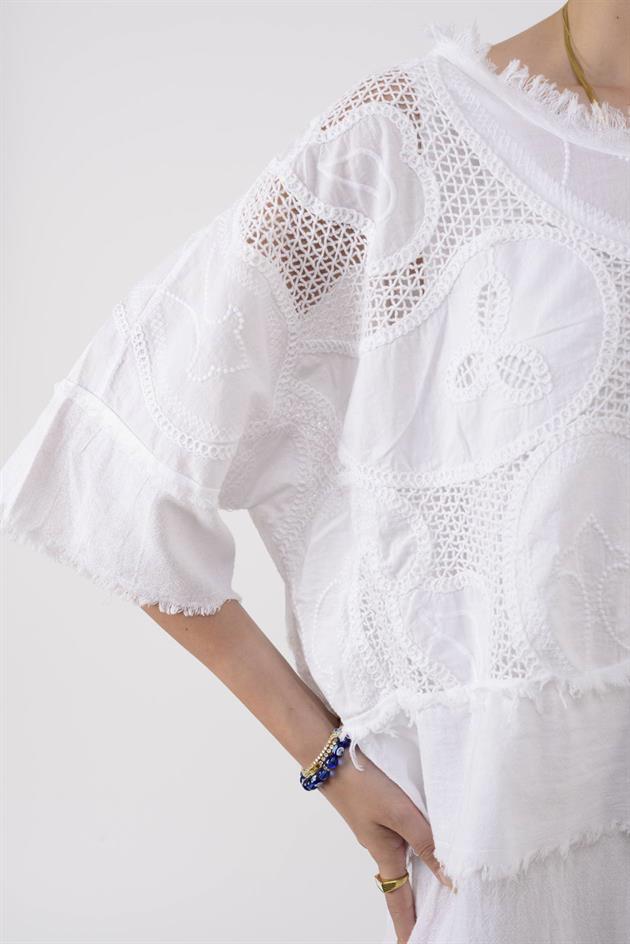 11197 LOVA AJUR İŞLEME DETAYLI DUAL ELBİSE