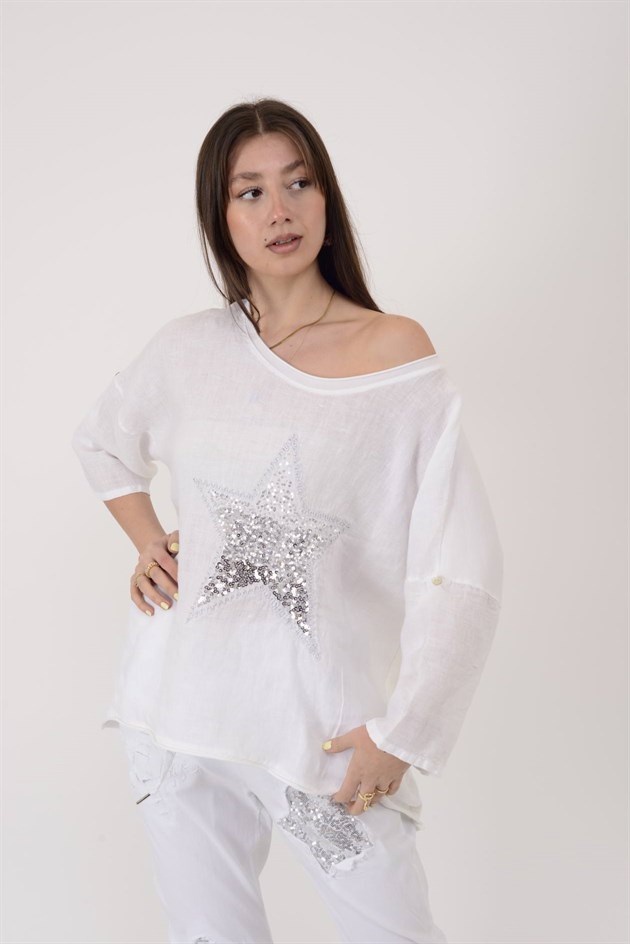 11230 STAR PAYET DETAYLI BLUZ