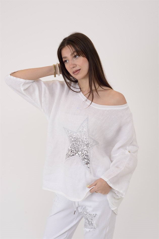 11230 STAR PAYET DETAYLI BLUZ