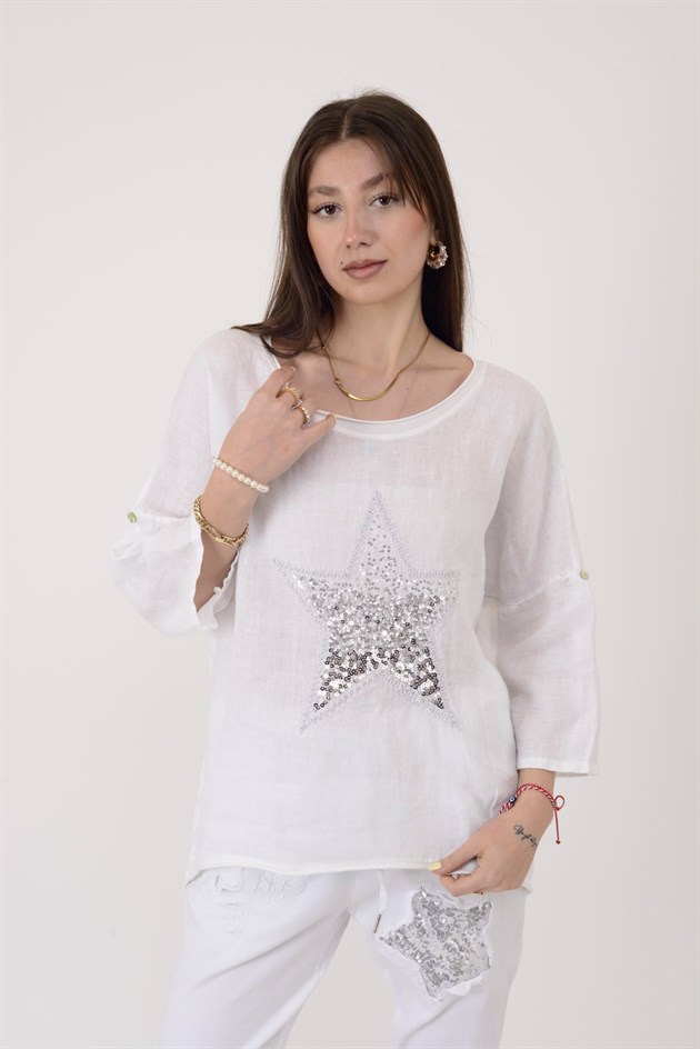 11230 STAR PAYET DETAYLI BLUZ