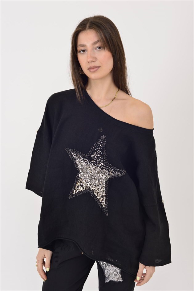 11230 STAR PAYET DETAYLI BLUZ