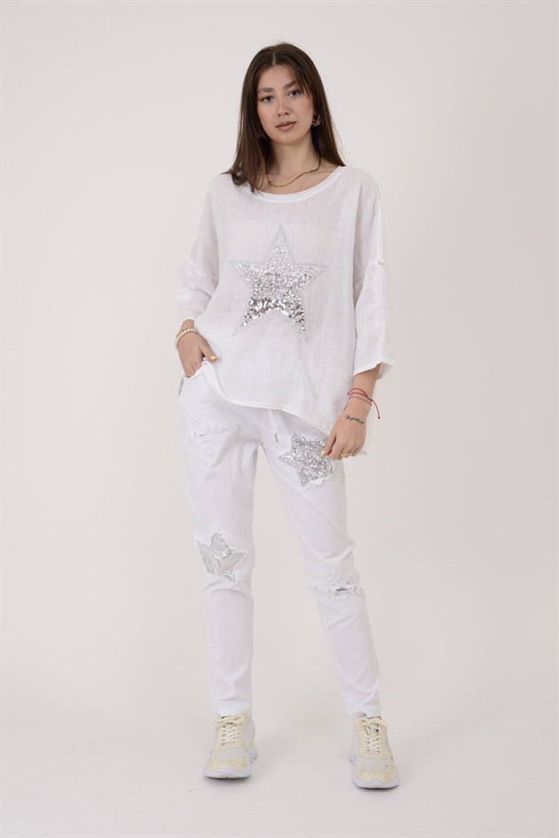 11230 STAR PAYET DETAYLI BLUZ