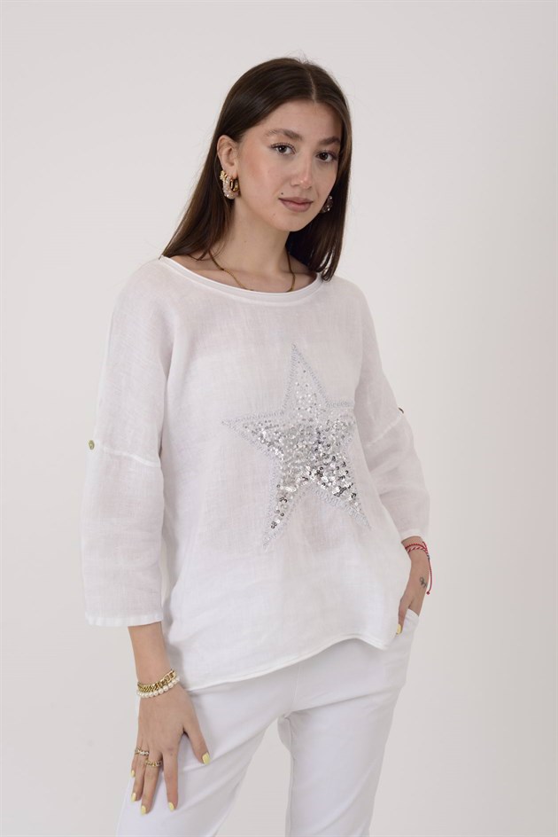 11230 STAR PAYET DETAYLI BLUZ
