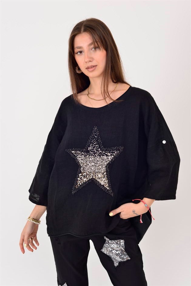 11230 STAR PAYET DETAYLI BLUZ