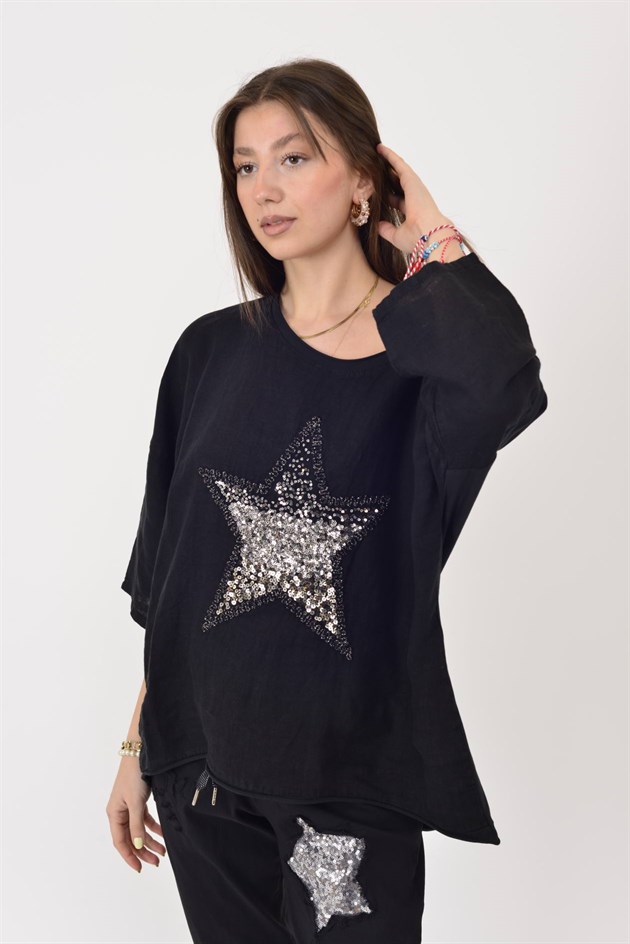 11230 STAR PAYET DETAYLI BLUZ