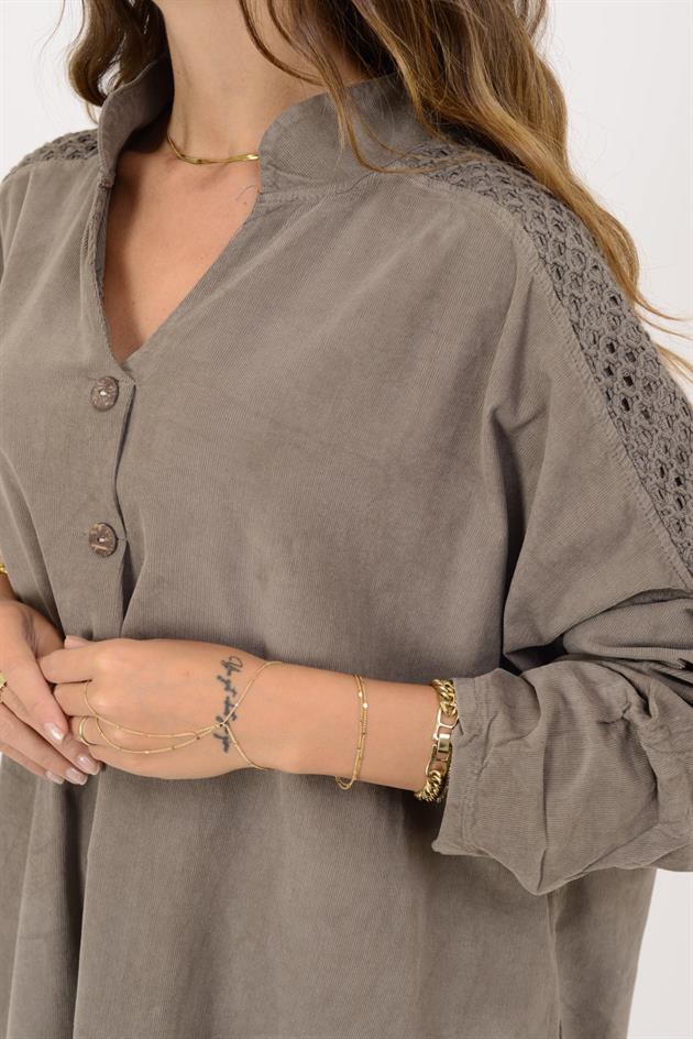 11383 LOVA ÇİÇEK KABARTMALI FİSTO DETAYLI FİTİLLİ ELBİSE