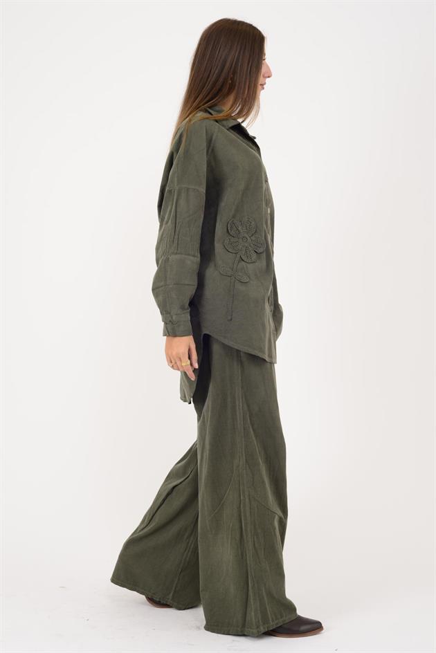 11388 LOVA ÇİÇEK KABATMALI FİTİLLİ KADİFE TAKIM