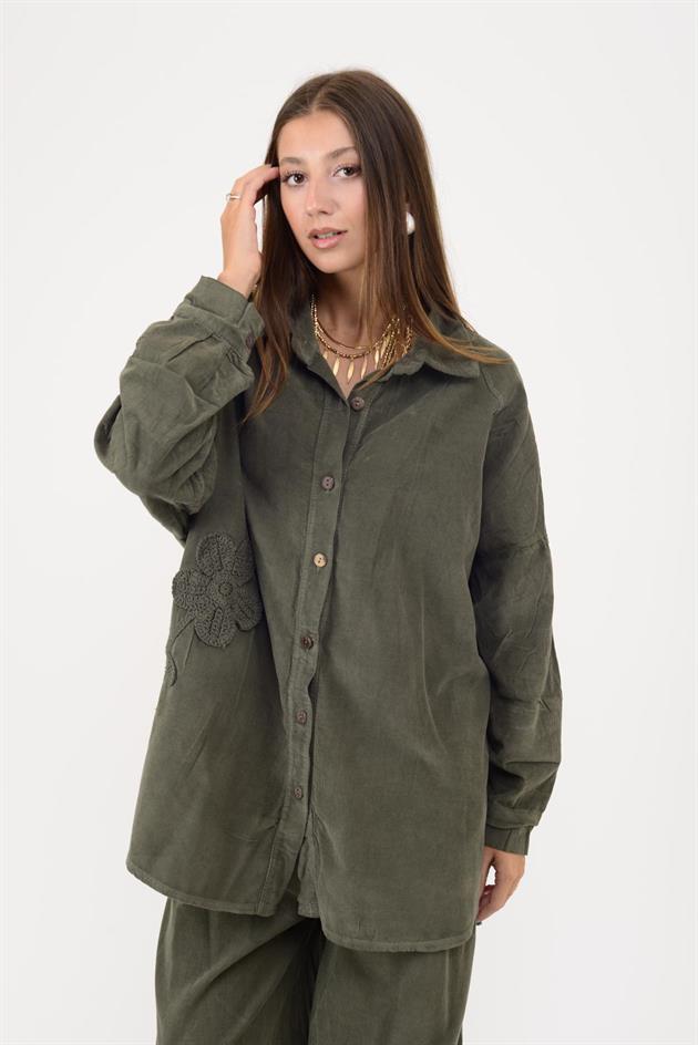 11388 LOVA ÇİÇEK KABATMALI FİTİLLİ KADİFE TAKIM