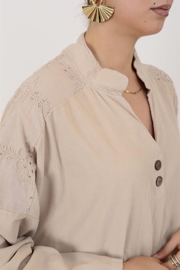 11444 LOVA ÇİÇEK KABARTMALI PUL DETAYLI FİTİLLİ KADİFE ELBİSE