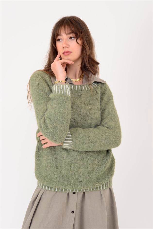 11591 KAYIK YAKA YÜNLÜ TRİKO KAZAK