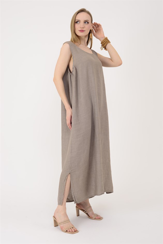 11694 LOVA AJUR BOLERO DETAYLI 2Lİ KETEN TAKIM ELBİSE