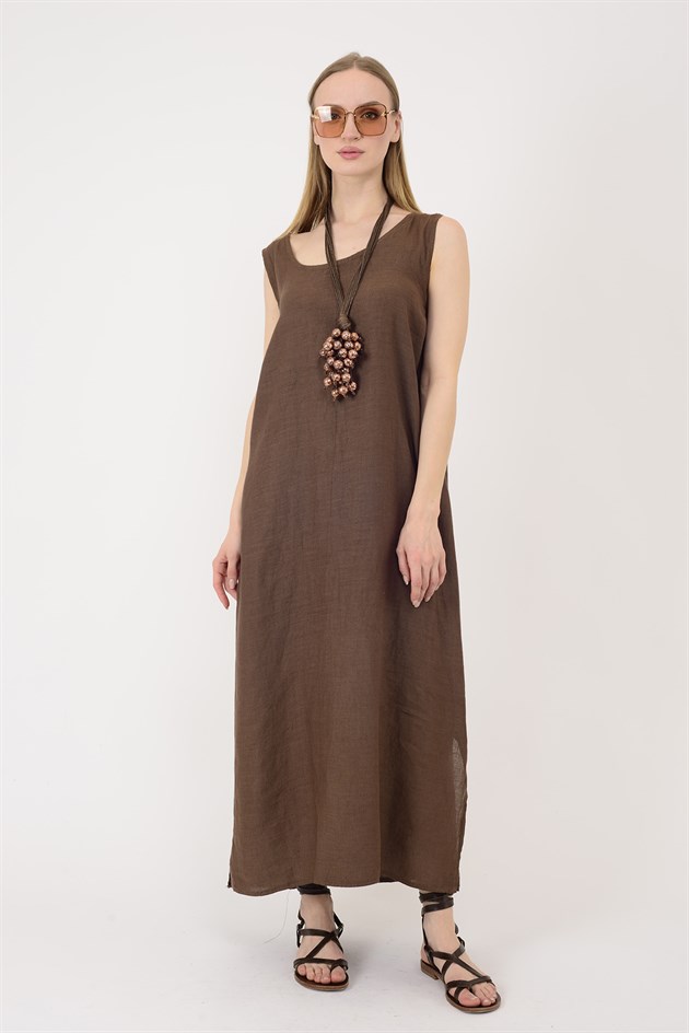 11694 LOVA AJUR BOLERO DETAYLI 2Lİ KETEN TAKIM ELBİSE