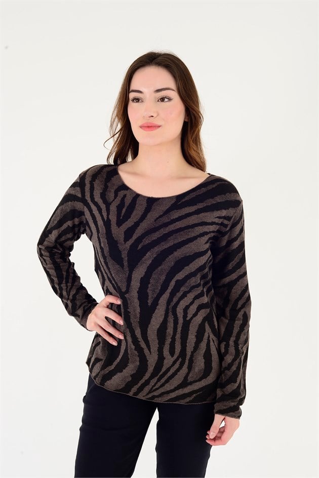 1202 ZEBRA DESEN BLUZ