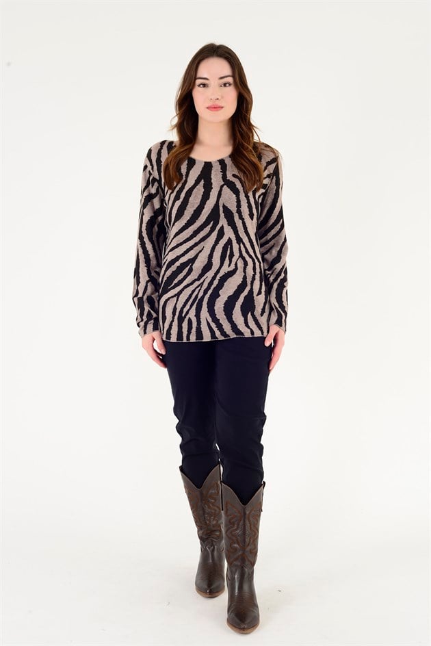 1202 ZEBRA DESEN BLUZ