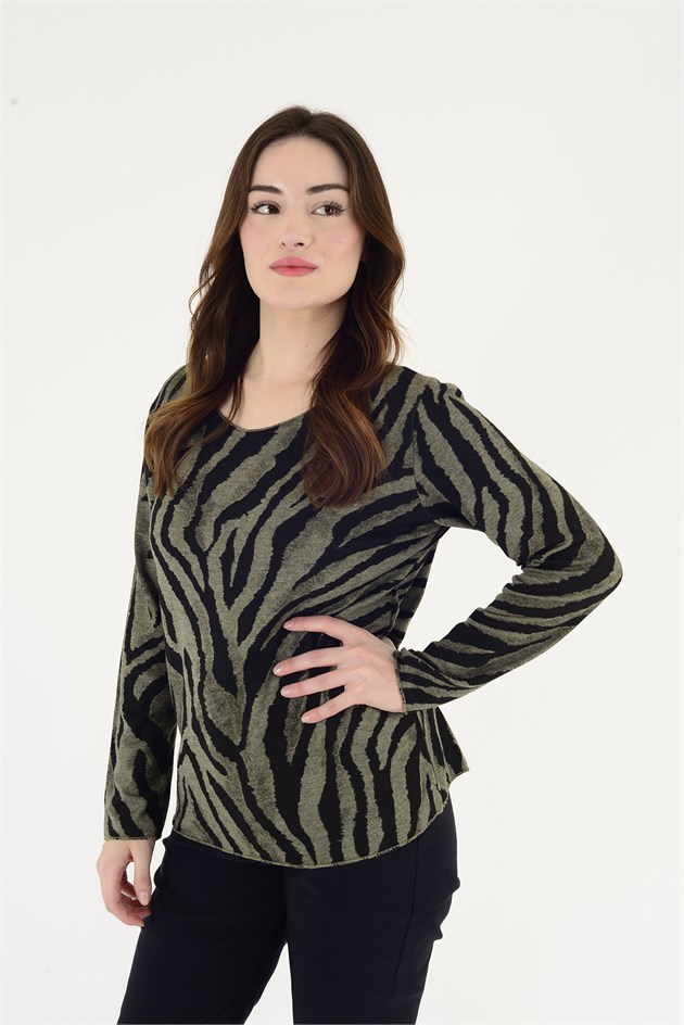 1202 ZEBRA DESEN BLUZ