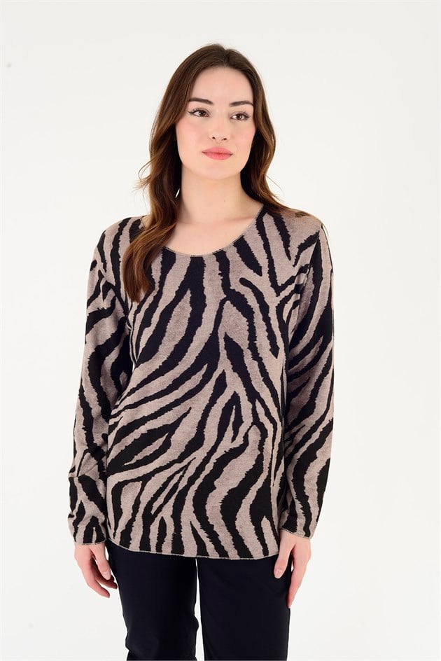 1202 ZEBRA DESEN BLUZ