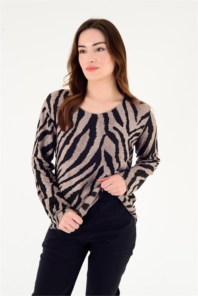 1202 ZEBRA DESEN BLUZ