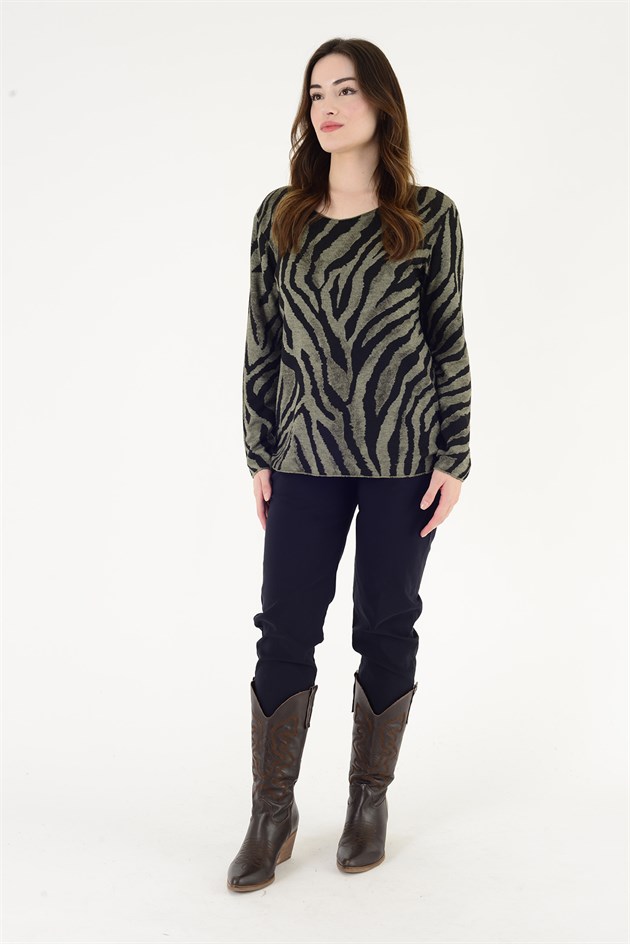 1202 ZEBRA DESEN BLUZ