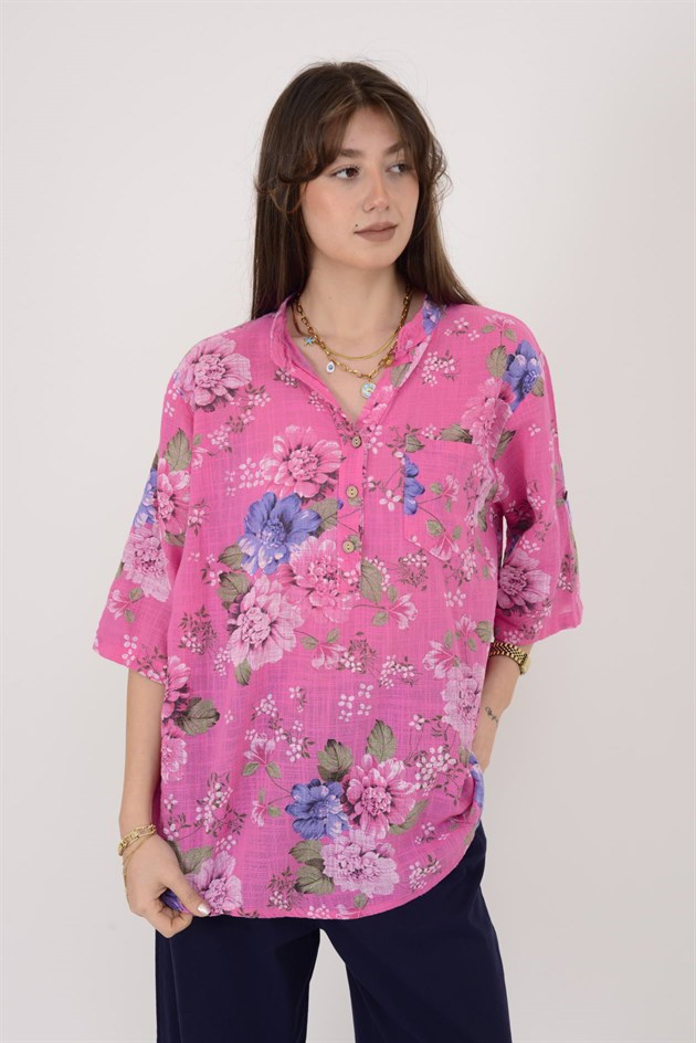 12038 ÇİÇEK DESEN GÖMLEK