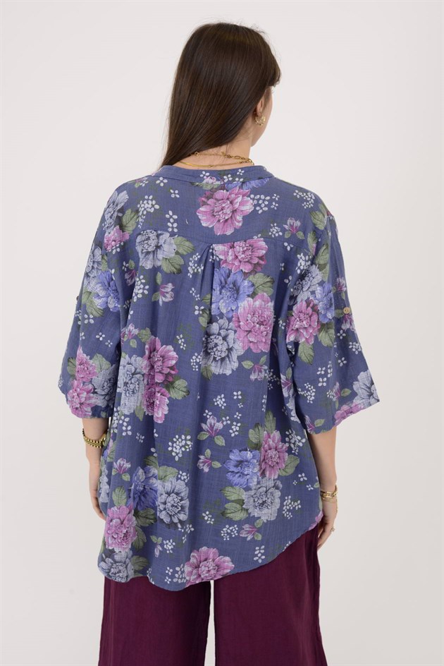 12038 ÇİÇEK DESEN GÖMLEK